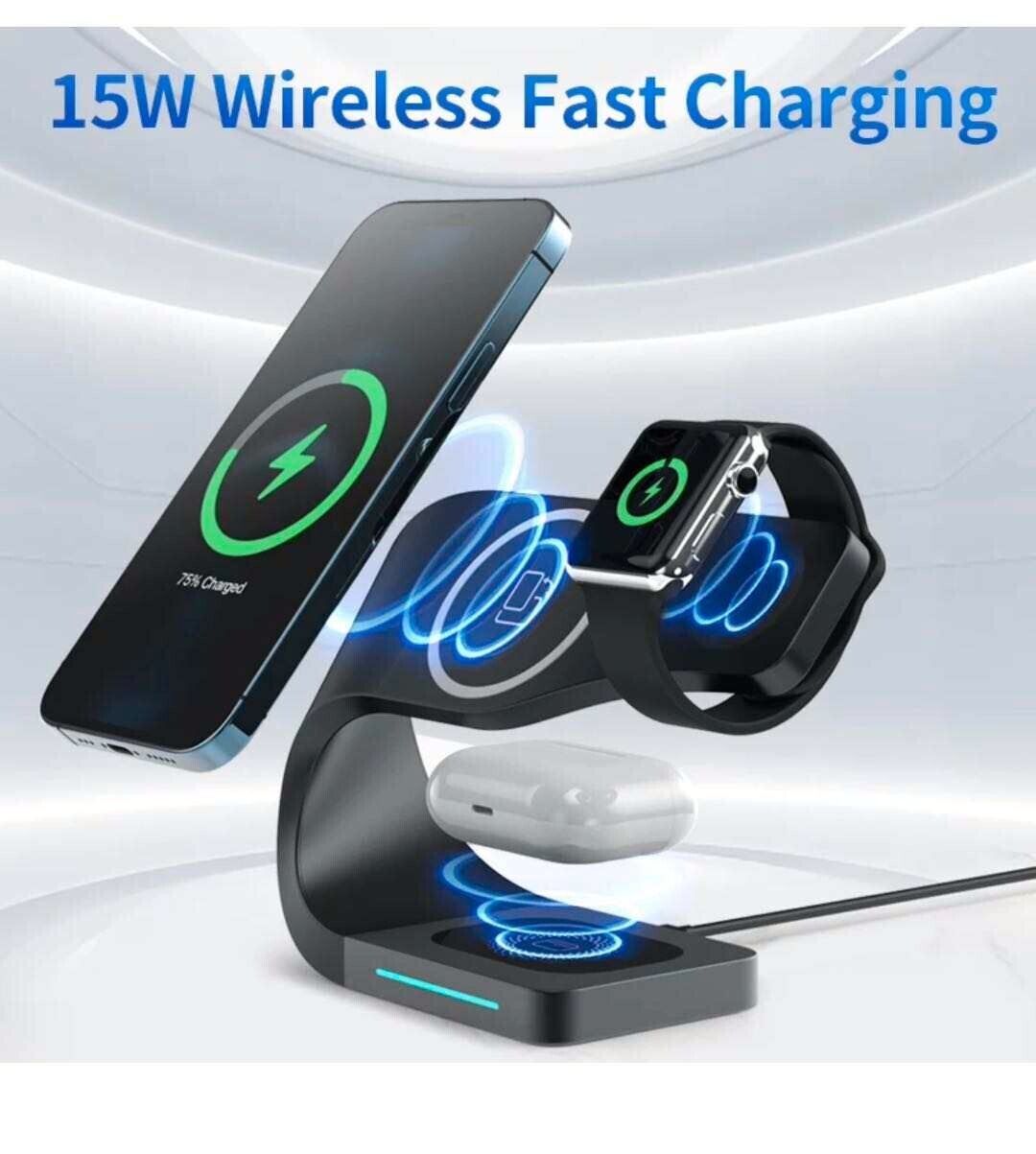 3in1 QI Wireless Ladegerät Charger Ladestation für Apple Watch iPhone