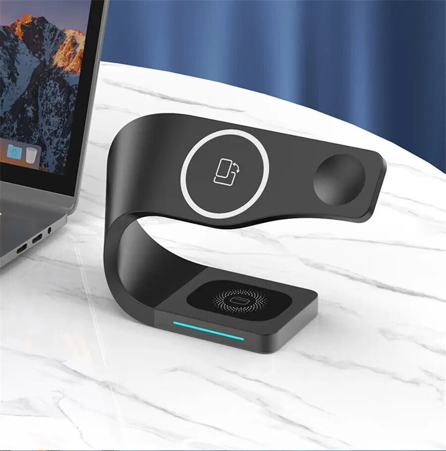3in1 QI Wireless Ladegerät Charger Ladestation für Apple Watch iPhone