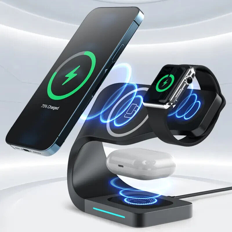 3in1 QI Wireless Ladegerät Charger Ladestation für Apple Watch iPhone