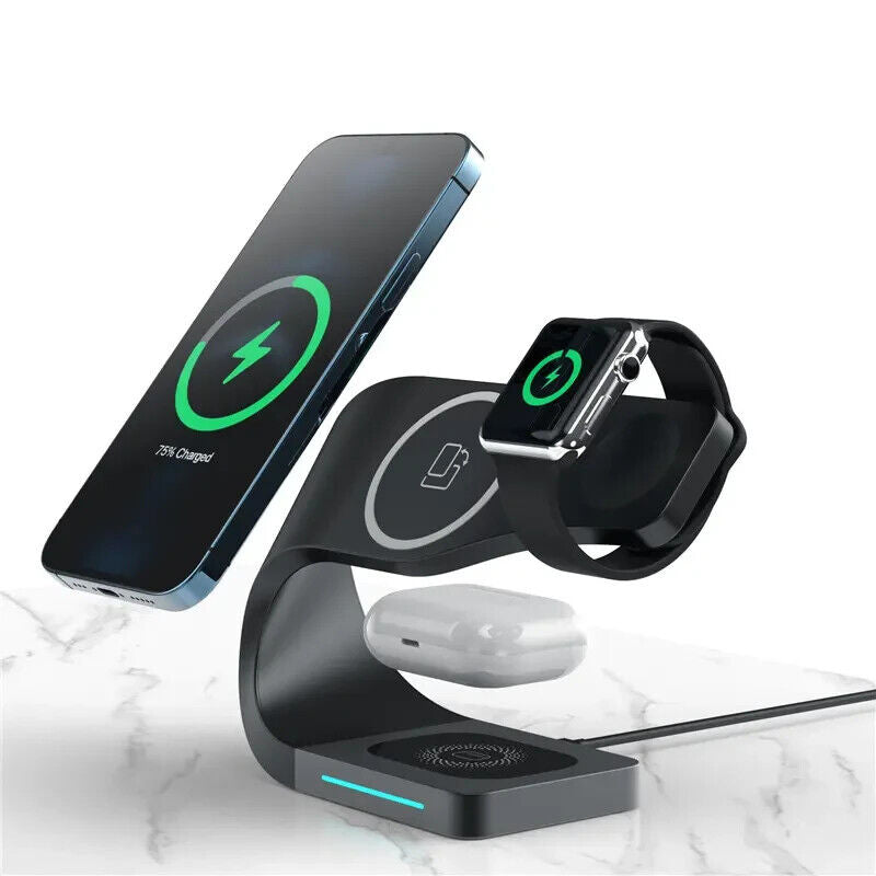 3in1 QI Wireless Ladegerät Charger Ladestation für Apple Watch iPhone