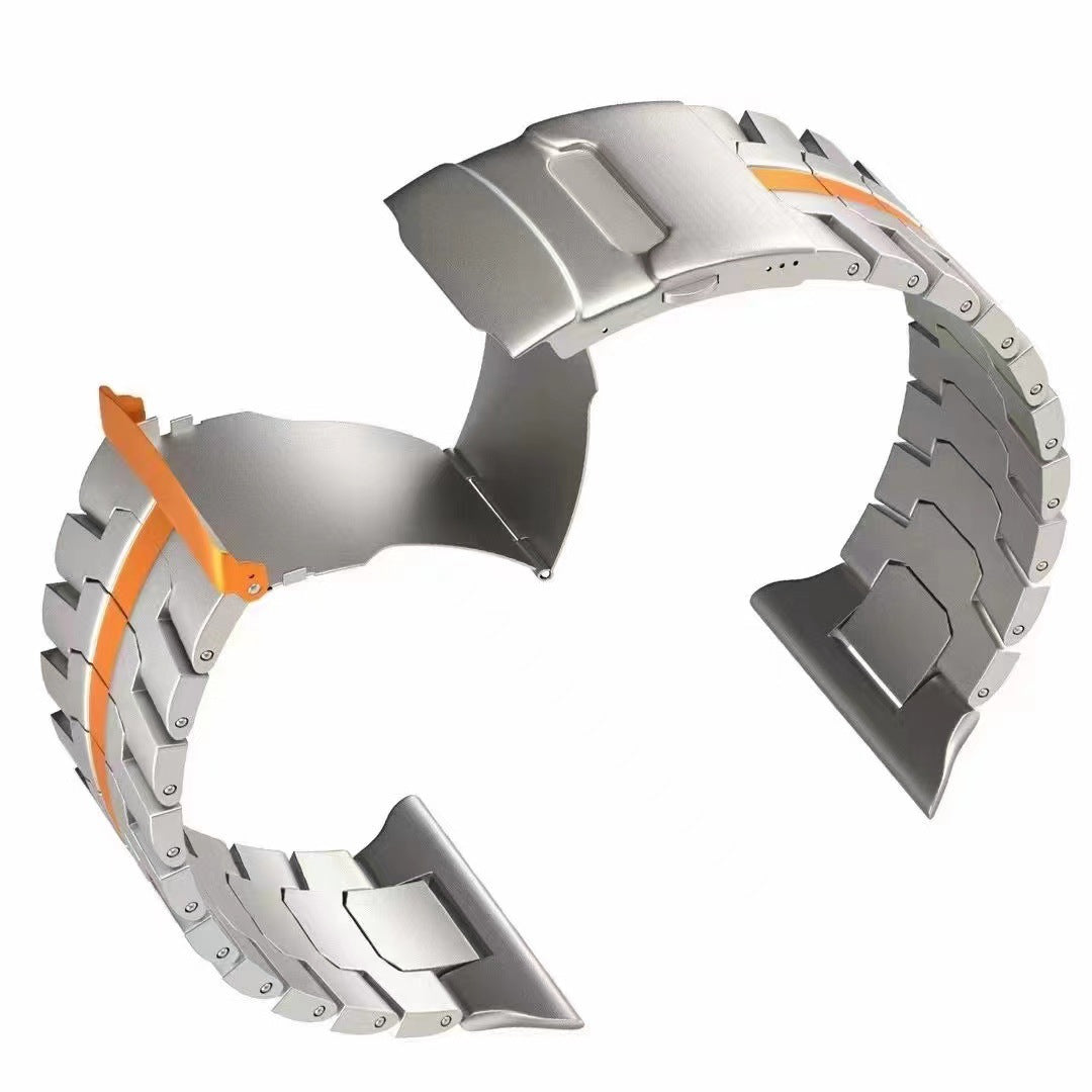 Apfelboos Apple Watch Titan Armband Linie Orange