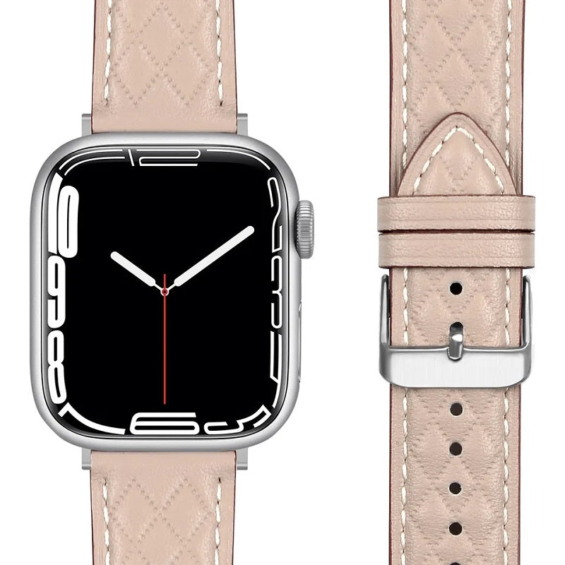 Apfelboos Premium Echtleder Apple Watch Armband Waben-Design