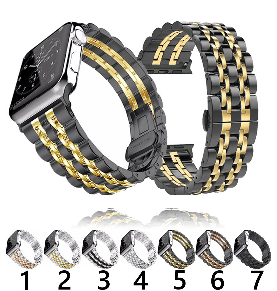 Apfelboos Apple Watch Edelstahl Armband 4 Link