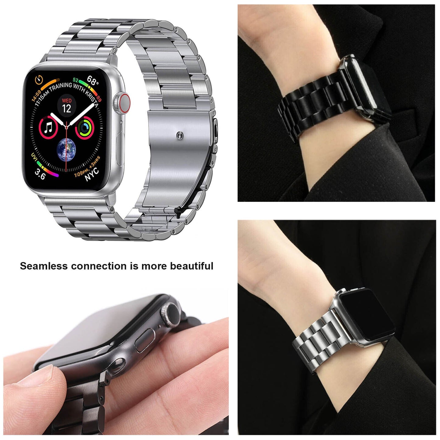 Apple Watch Edelstahl Armband 38 40 41 42 mm Serie 1 -10