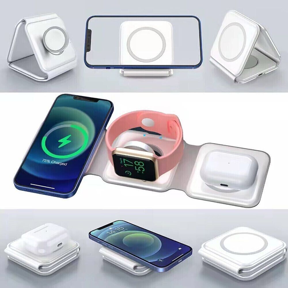 3in1 Kabelloses Ladegerät Ladestation Für Apple Watch Air Pods iPhone