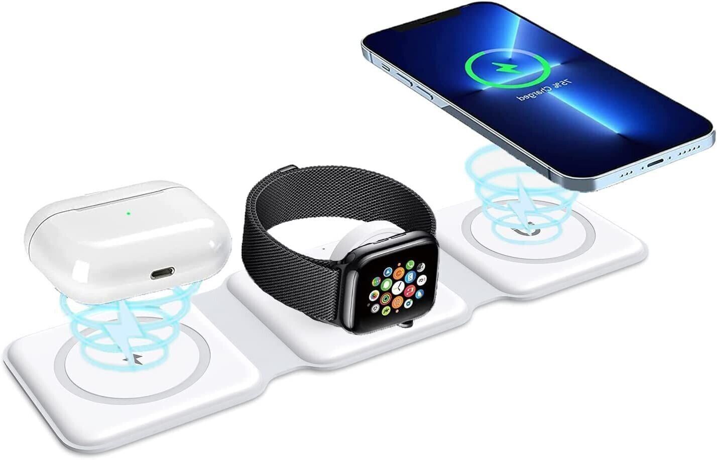3in1 Kabelloses Ladegerät Ladestation Für Apple Watch Air Pods iPhone