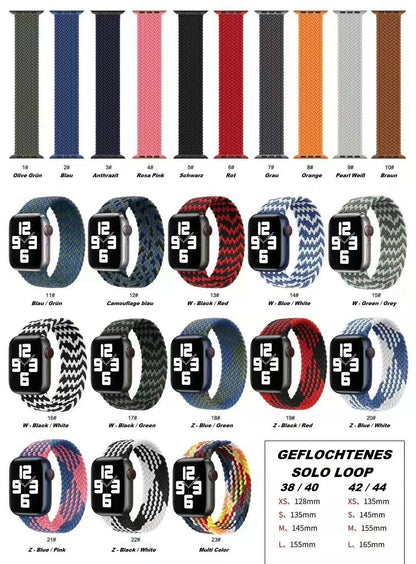 Geflochtenes Solo Loop Armband für Apple Watch Series 1-10 38 40 41 42