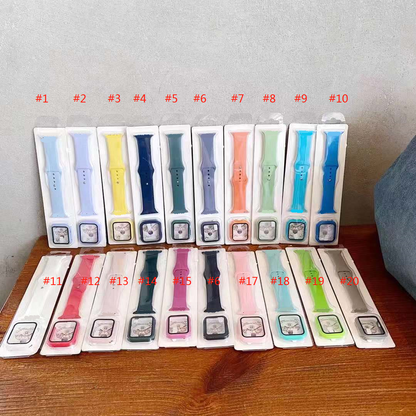 Apple Watch 42 44 45 Silikon Sport Armband inkl. Case Bumper Hülle