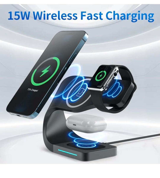 3in1 QI Wireless Ladegerät Charger Ladestation für Apple Watch iPhone