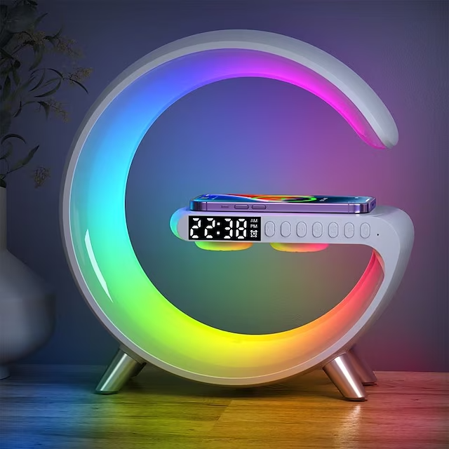 LED MagSafe Ladestation | Atmosphärenlampe | Bluetooth, Audio, Wecker (kabellos)