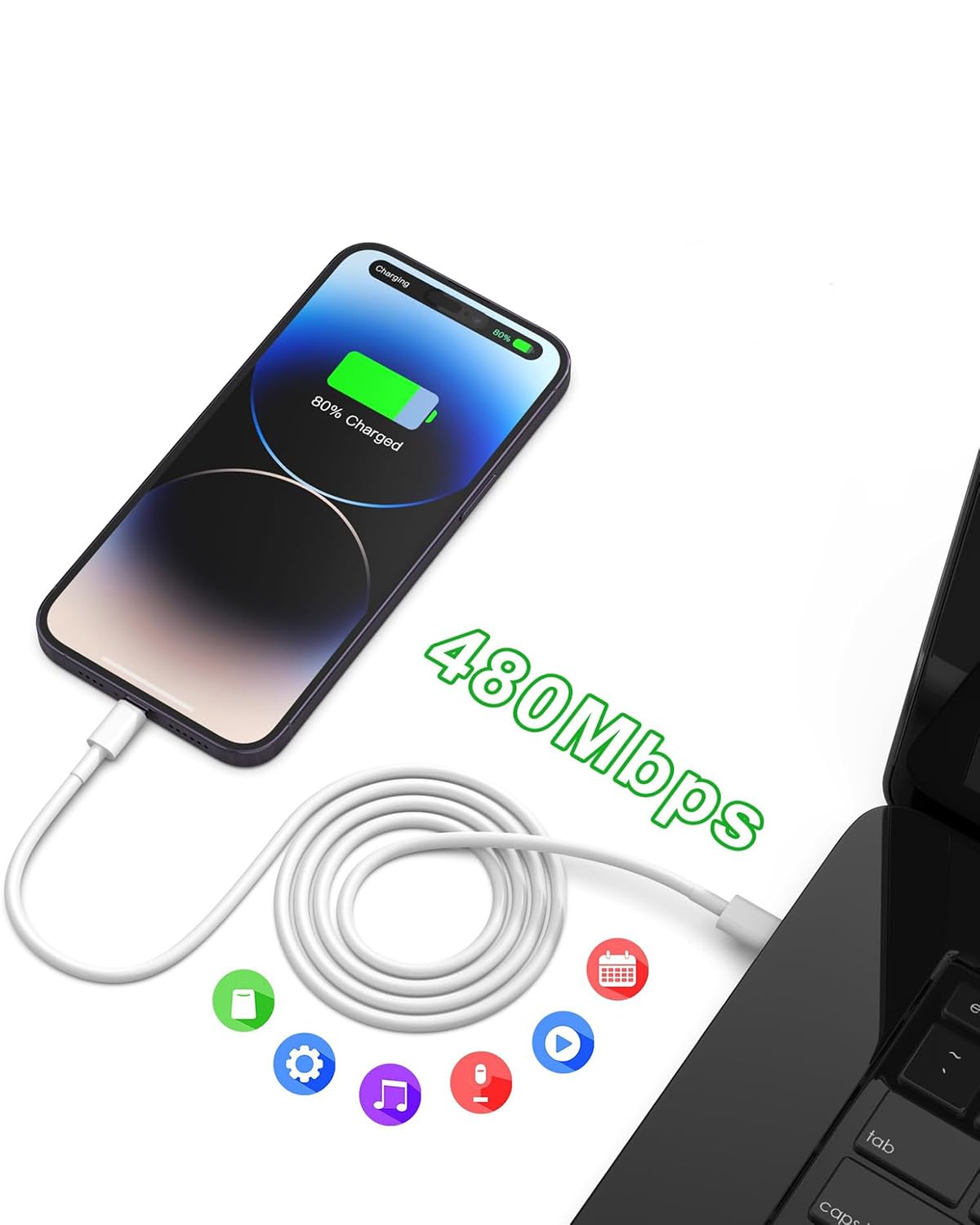 3x iPhone iPad Lightning Ladekabel USB - C  Kabel