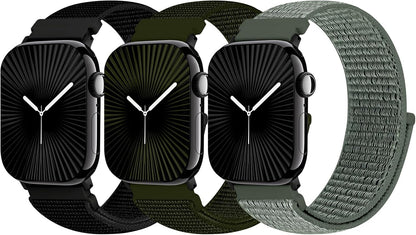 Nylon Sport Loop Armband für Apple Watch 42 44 45 46 Serie 1 -10