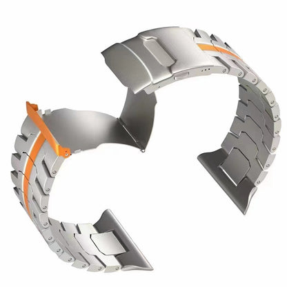 Apfelboos Apple Watch Titan Armband Linie Orange