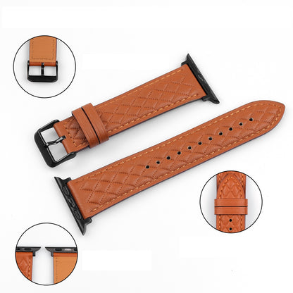 Apfelboos Premium Echtleder Apple Watch Armband Waben-Design