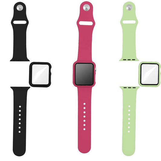Apple Watch 38 40 41 Silikon Sport Armband inkl. Case Bumper Hülle