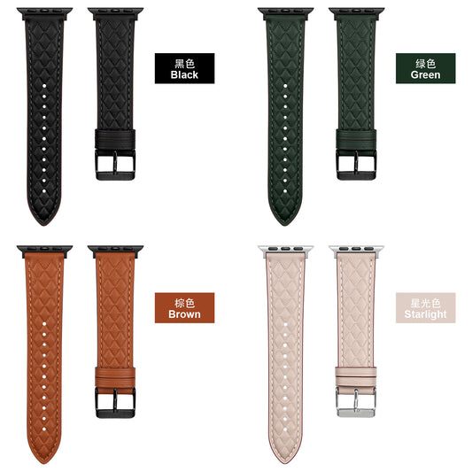 Apfelboos Premium Echtleder Apple Watch Armband Waben-Design