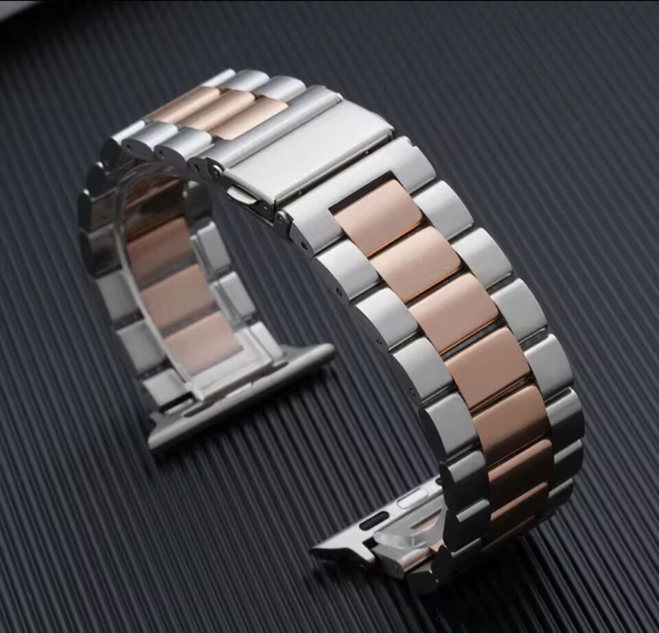 Apfelboos Apple Watch Edelstahl Armband 3 Link