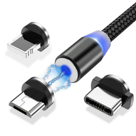 3 in1 Ladekabel Magnet iPhone Samsung