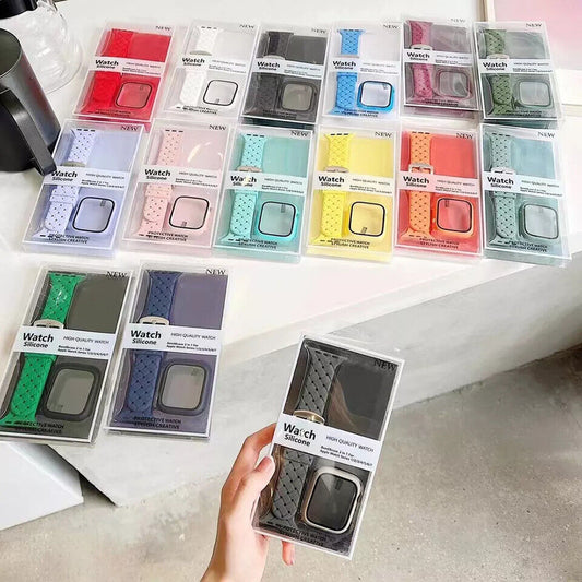 Apple Watch Silikon Sport Armband inkl. Case Bumper Hülle