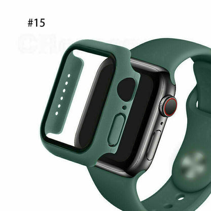 Apple Watch 42 44 45 Silikon Sport Armband inkl. Case Bumper Hülle