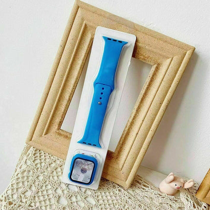 Apple Watch 42 44 45 Silikon Sport Armband inkl. Case Bumper Hülle