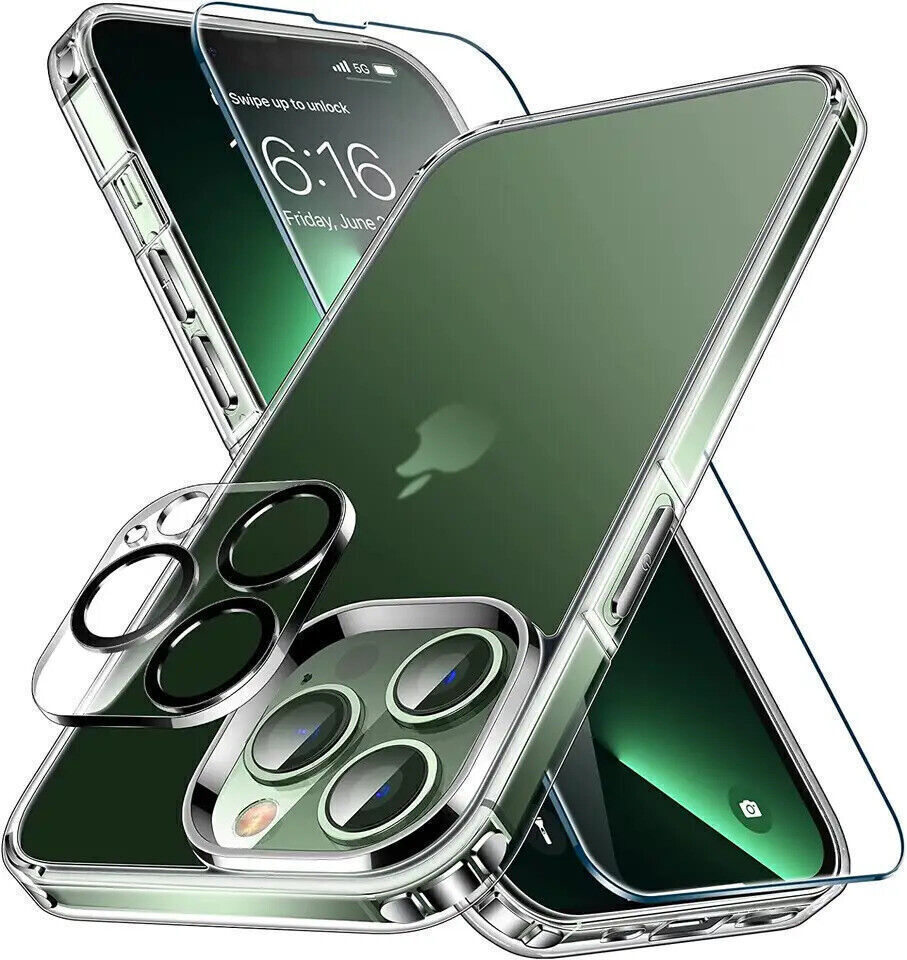 5in1 Set Für iPhone 16 / Pro / Max / Plus Schutzglas Handyhülle Kameraglas