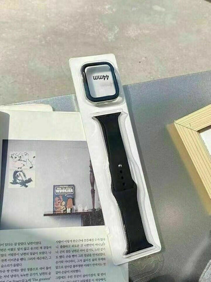 Apple Watch 42 44 45 Silikon Sport Armband inkl. Case Bumper Hülle