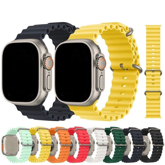 Silikon Sport Armband OCEAN LOOP für Apple Watch 1-10 Ultra - 38mm -42mm