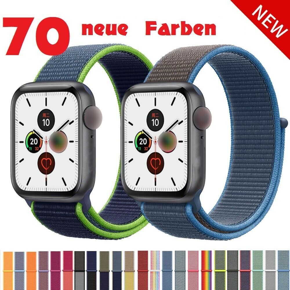 Nylon Sport Loop Armband für Apple Watch 38 40 41 42 Serie 1 - 10