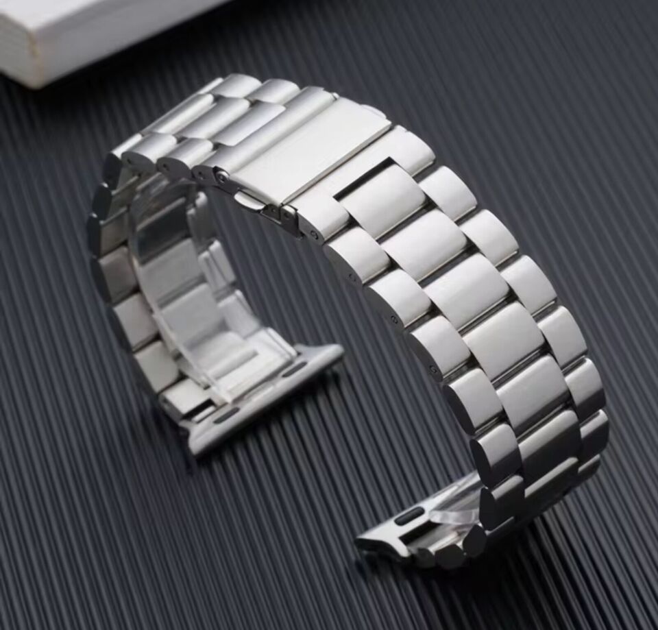 Apfelboos Apple Watch Edelstahl Armband 3 Link