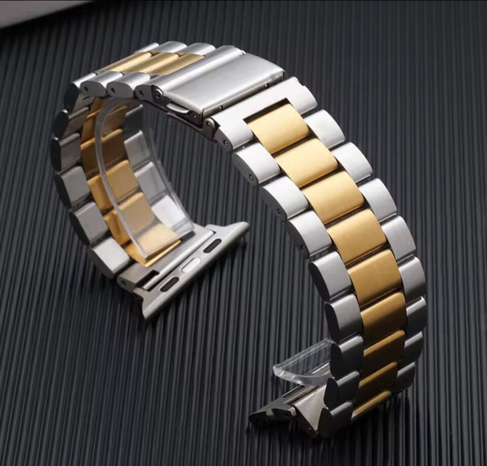 Apfelboos Apple Watch Edelstahl Armband 3 Link