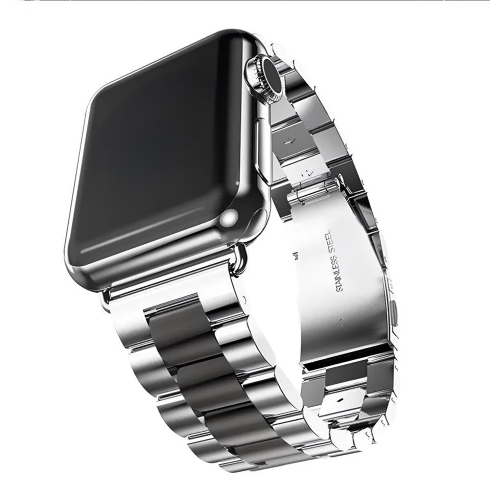 Apfelboos Apple Watch Edelstahl Armband 3 Link