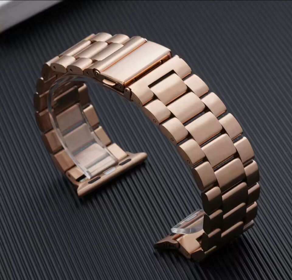 Apfelboos Apple Watch Edelstahl Armband 3 Link